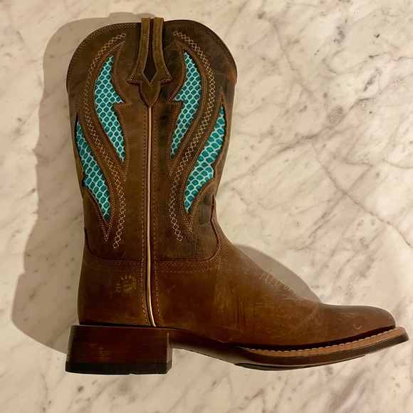 Ariat VentTEK Ultra Women's Heeled Boots - Brown and Teal - Picture 4 of 9